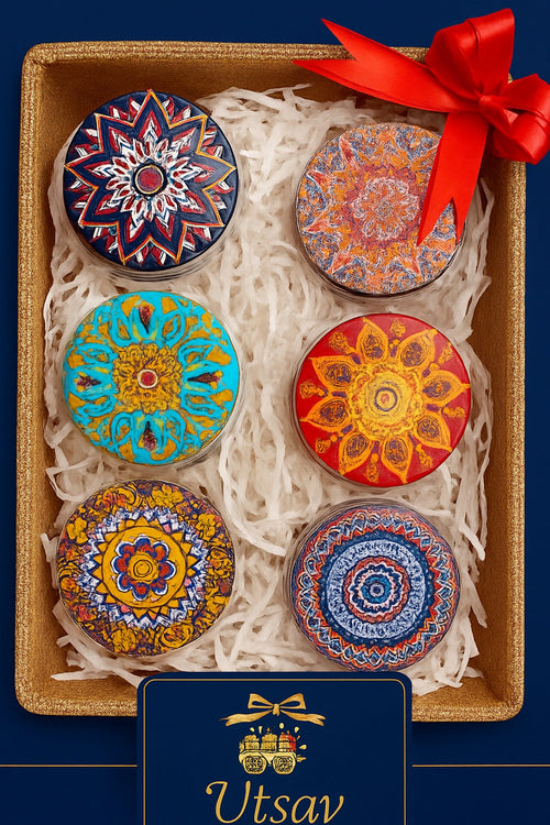 Designer Mandala Candle Tins with Fragrance Candles